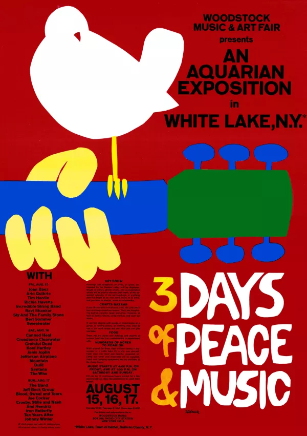 Plakat za dogodek / Foto: Woodstock/pd/wikipedia