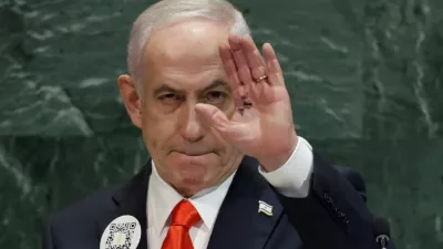 Israeli Prime Minister Benjamin Netanyahu addresses the 80th United Nations General Assembly (UNGA) at U.N. headquarters in New York City, U.S., September 26, 2025. REUTERS/Jeenah Moon