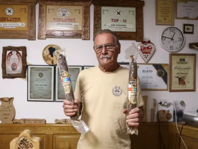 23.9.2025 - Jože Petkov&scaron;ek- predsednik dru&scaron;tva ljubiteljev salam in salamar Foto: Luka Cjuha