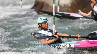 - Ajda Novak, kajakašica, 21.06.2022. - trening kajak kanu reprezentance Slovenije pred svetovnim pokalom v slalomu na divjih vodah v Tacnu.//FOTO: Bojan Velikonja