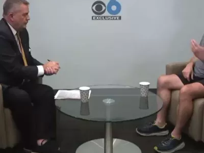 Lorenz Kraus med televizijskim intervjujem. Vir: X, zajem zaslona