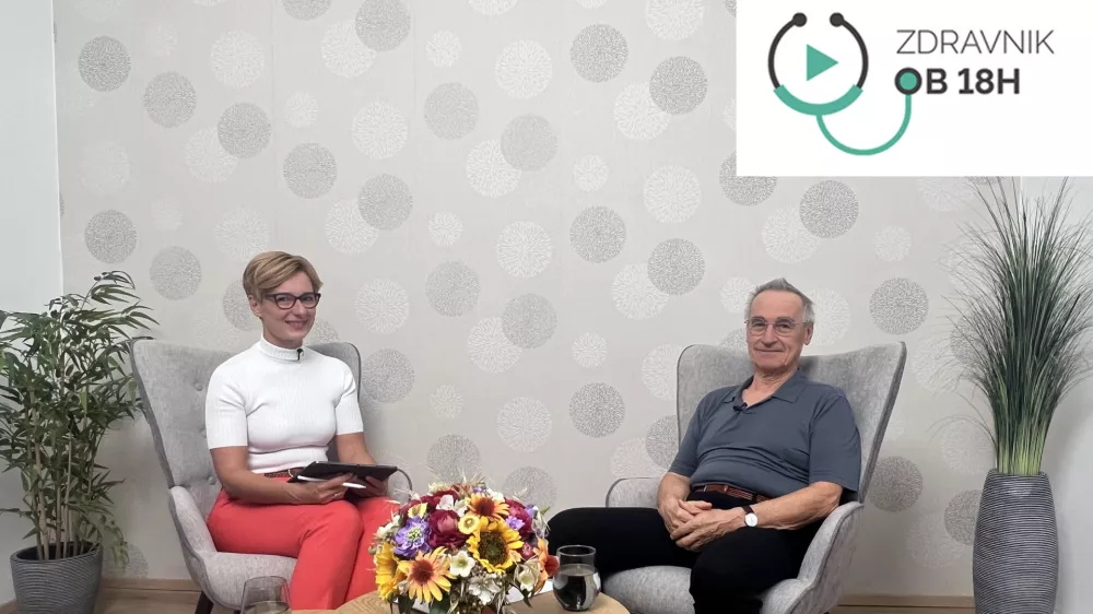 Gost oddaje Zdravnik ob 18h, prim. Matija Cevc, specialist interne medicine in predsednik Dru&scaron;tva za zdravje srca in ožilja, z moderatorko Vanjo Badovinac (Foto: Aetas)