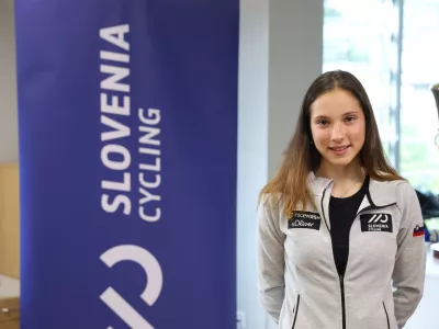 Maru&scaron;a Tereza &Scaron;erkezi- 16.09.2025 - novinarska konferenca kolesarske zveze pred odhodom v Ruando//FOTO: Jaka Gasar