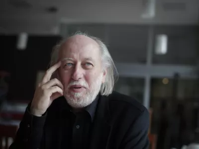 Laszlo Krasznahorkai, madžarski pisatelj - nagrajenec 29. mednarodnega literarnega festivala Vilenica 2014,  //FOTO: Luka CjuhaOPOMBA: ZA OBJAVO V PRILOGI &ndash; DNEVNIKOV OBJEKTIV - INTERVJU 2014.