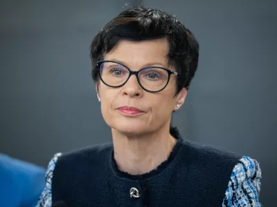 Ljubljana, DZ.Skupna seja odbora DZ za zadeve EU in odbora DZ za zunanjo politiko, na kateri je evropska komisarka za siritev Marta Kos clanom predstavila letosnji delovni program Evropske komisije.Evropska komisarka za siritev Marta Kos.