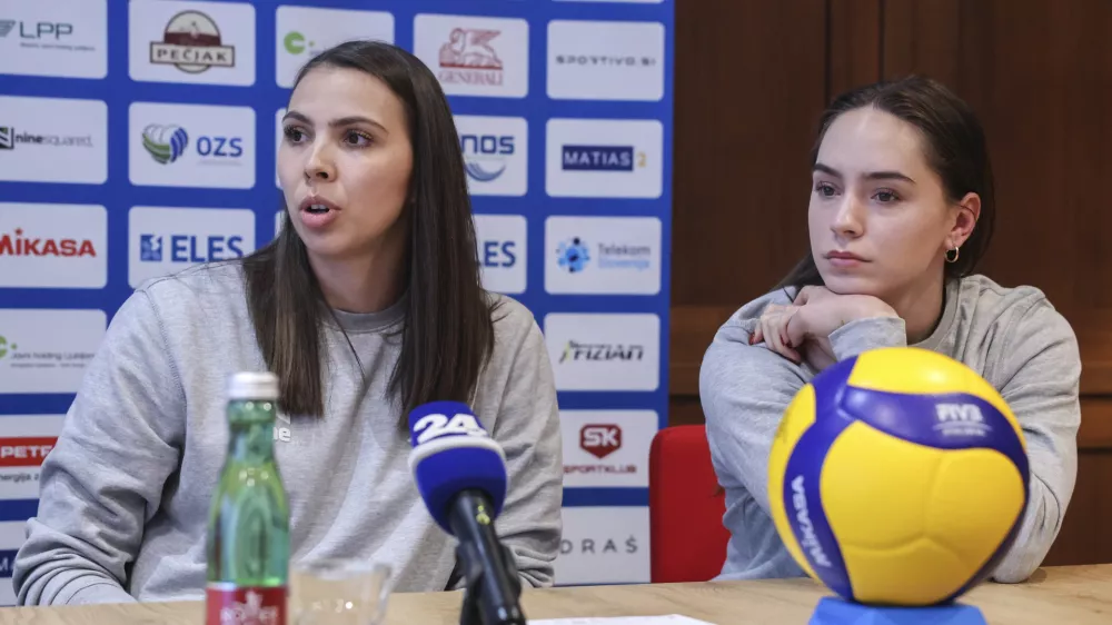 Sa&scaron;a Planin&scaron;ec, Lorena Lorber Fijok- 07.05. 2025 - novinarska konferenca odbojkarskih reprezentanc//FOTO: Jaka Gasar