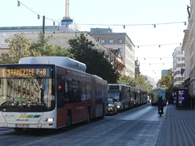 7.10.2025 - Gneča, zastoj, Slovenska cesta, Avtobusi LPPFoto: Luka Cjuha