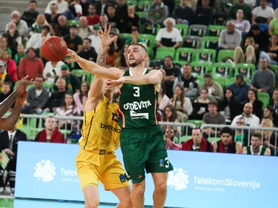 14.10.2025. Ko&scaron;arka Olimpija Aris Solun. Foto: Bojan Velikonja 