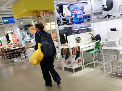 A person walks in an Ikea city store in Stockholm, Sweden, October 15, 2025. REUTERS/Tom Little