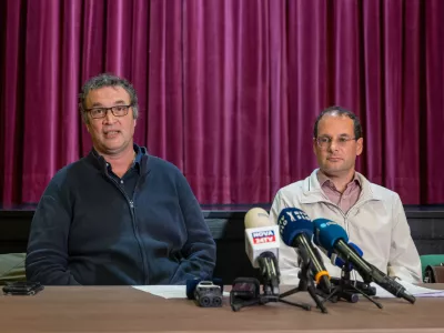 Brezovica.Novinarska konferenca, na kateri so predstavili peticijo skupine drzavljank in drzavljanov z obmocja medveda Poziv vladi k vrnitvi strokovnega upravljanja medveda ter zahteve do ministrstva za naravne vire in prostor ter vade.