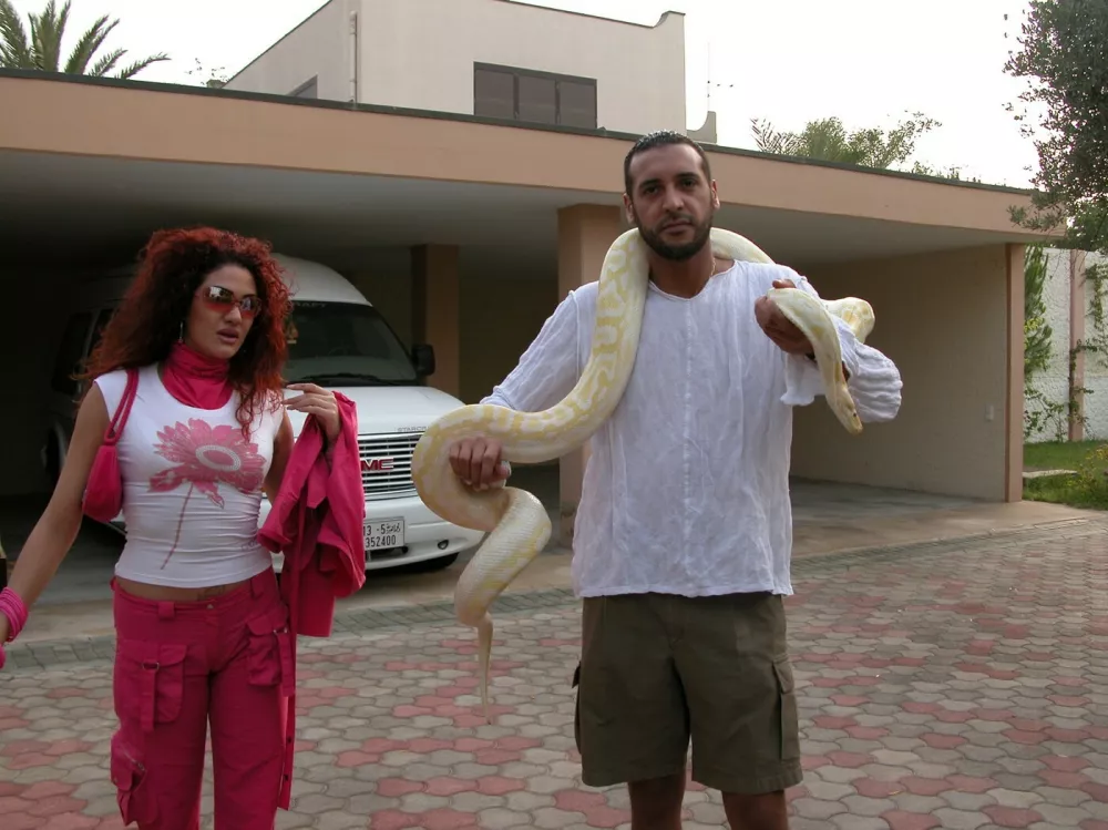 EXCLUSIVE - Photo dated June 2004, of Libyan leader Muammar Gaddafi's son Hannibal Gaddafi and his Lebanese wife Aline Skaf, found by the Libyan rebels in his private camera, after the fall of the capital Tripoli in August 2011. NO CREDIT  Planque  # 291321_088,Image: 103654697, License: Rights-managed, Restrictions:, Model Release: no