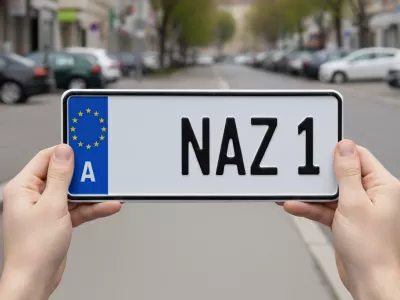 Slika je bila ustvarjena s pomočjo umetne inteligence in je ilustracija resničnega napisa na registrski tablici. / Foto: Google Gemini