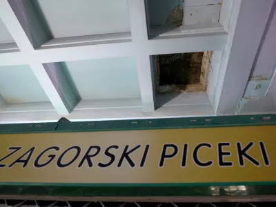 28.10. 2025., Zagreb - Urusio se dio stropa u prizmenim prostorima trznice Dolac. Photo: Sanjin Strukic/PIXSELL