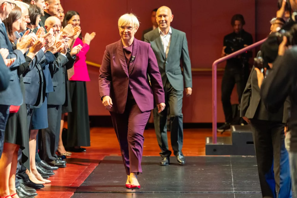 DNEVNIK MEDIJI - Bojan Petan in predsednica Republike Slovenije dr. Nata&scaron;a Pirc Musar (Foto: Adrian Pregelj)