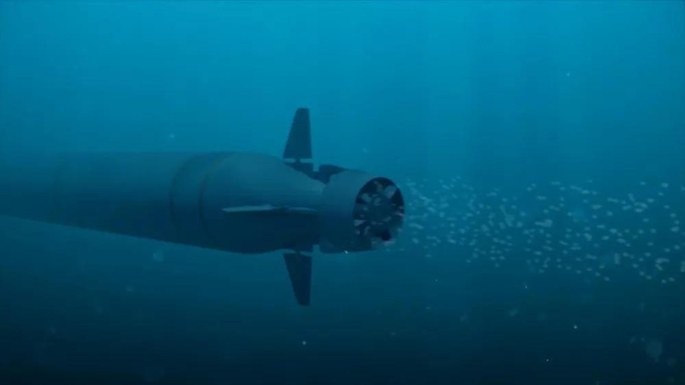 Russia's Poseidon nuclear-capable system is seen in this still image taken from an animated video released on July 19, 2018. Russian Defence Ministry/Handout via REUTERS ATTENTION EDITORS - THIS IMAGE HAS BEEN SUPPLIED BY A THIRD PARTY. NO RESALES. NO ARCHIVES. MANDATORY CREDIT.