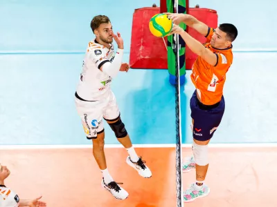 Ljubljana, Hala Tivoli.Odbojkarska liga prvakov, kvalifikacije,1. krog, povratna tekma: ACH Volley - Orion Stars.