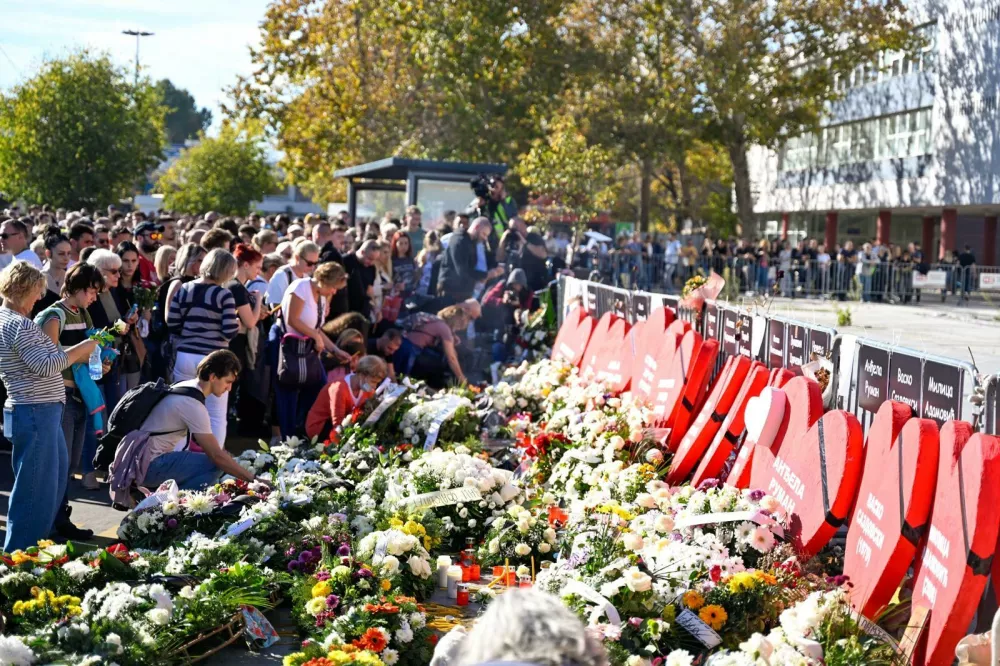 Novi Sad, komemoracija ob prvi obletnici zru&scaron;itve nadstre&scaron;ka.Foto: Nik Erik Neubauer1. nov 2025