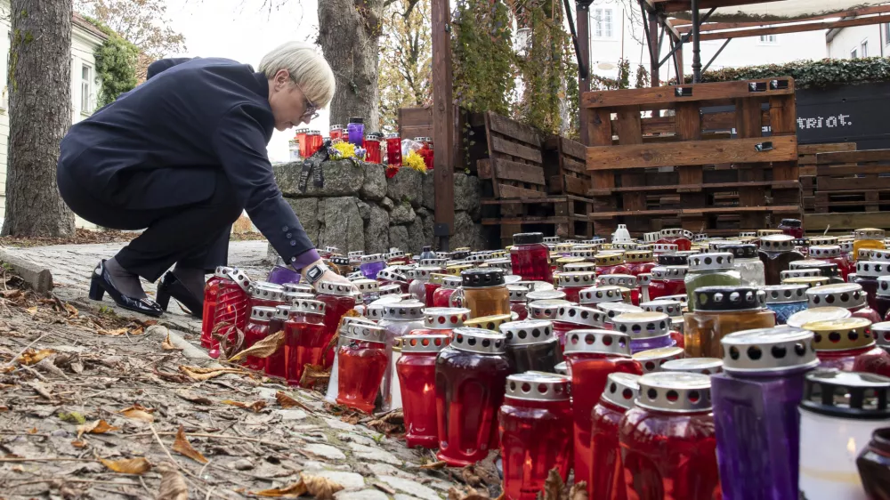 Novo mesto.Predsednica republike Natasa Pirc Musar je pred klubom LokalPatriot prizgala sveco v poklon Alesu Sutarju, ki je na tem mestu pred tednom dni tragicno izgubil zivljenje.