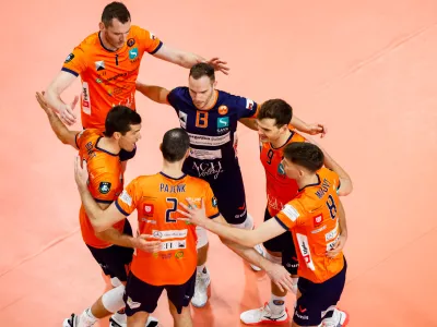 Ljubljana, Hala Tivoli.Odbojkarska liga prvakov, kvalifikacije,1. krog, povratna tekma: ACH Volley - Orion Stars.
