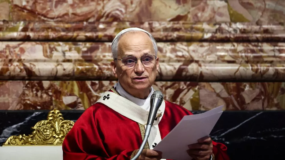 Pope Leo XIV presides over a Mass in suffrage for the late Pope Francis and for the cardinals and bishops deceased during the year, in St. Peter's Basilica, at the Vatican, November 3, 2025. REUTERS/Yara Nardi