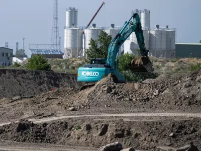 An excavator works near Hungary's Paks nuclear power plant to prepare the new Paks II construction site in Paks, Hungary, May 9, 2023. REUTERS/Marton Monus