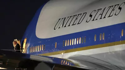 U.S. President Donald Trump steps from Air Force One upon his return to Washington at Joint Base Andrews in Maryland, U.S., November 5, 2025. REUTERS/Kevin Lamarque