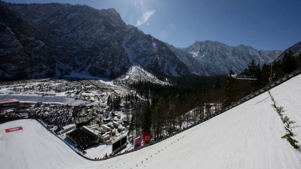 - letalnica bratov Gori&scaron;ek &ndash; skakalnica velikanka je bila zgrajena pred 50-leti leta 1969- 21.03.2019 - Planica 2019 - FIS Finale svetovnega pokala v smučarskih skokih &ndash; uradni trening in kvalifikacije //FOTO: Luka Cjuha.
