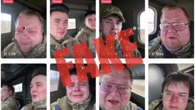 Ponarejeni posnetki lažnih izpovedi lažnih mibiliziranih ukrajinskih vojakov.