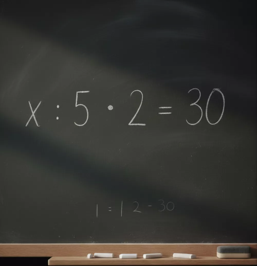 Enačba na tabli / Foto: Ai