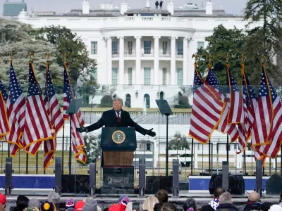 FILE - President Donald Trump speaks at a rally on Jan. 6, 2021, in front of the White House in Washington. (AP Photo/Jacquelyn Martin, File)