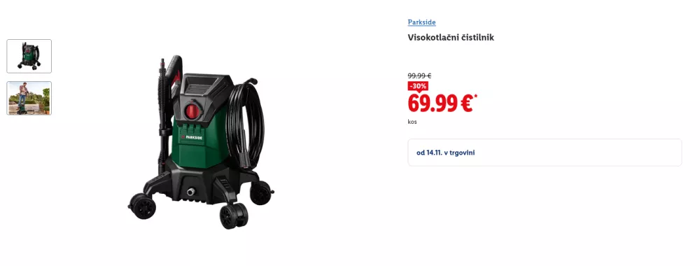 Visokotlačni čistilnik / Foto: Zajem Zaslona