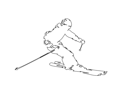 Downhill skier, skiing, abstract isolated vector silhouette, line art / Foto: Msan10, Getty Images