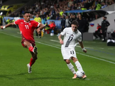  - Erik Janža,- 13.10.2025. - Kvalifikacije za svetovno prvenstvo v nogometu 2026 Slovenija - &Scaron;vica.//FOTO: Bojan Velikonja