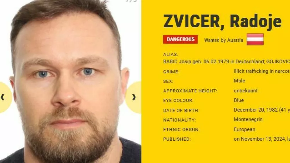 Radoje Zvicer, vodja zloglasnega črnogorskega kava&scaron;kega klana, se je zna&scaron;el na seznamu najbolj iskanih Evropejcev. 
