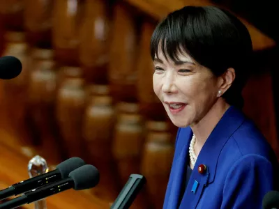 FILE PHOTO: FILE PHOTO: FILE PHOTO: Japan's new Prime Minister Sanae Takaichi delivers her first policy speech in parliament, in Tokyo, Japan, October 24, 2025. REUTERS/Kim Kyung-Hoon/File Photo/File Photo/File Photo