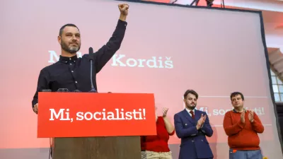 Miha Kordiš16.11.2025 - ustanovni kongres stranke Mi, socialisti! - dvorana Tabor - stranka Mi, socialistiFoto: Luka Cjuha