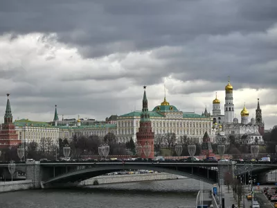 FILE - The Kremlin and the Grand Kremlin Palace, center right, are seen along the Moscow River in Moscow, Russia, on March 14, 2025. (AP Photo/Dmitry Serebryakov, File)