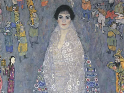 This image provided by Sotheby's shows Gustav Klimt's "Bildnis Elisabeth Lederer" (Portrait of Elisabeth Lederer), which sold for 6.4 million at auction Tuesday, Nov. 18, 2025, in New York. (Sotheby's via AP)
