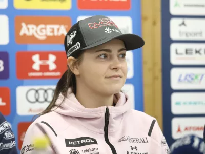 Neja Dvornik,20.10.2025 - novinarska konferenca slovenske reprezentance za tehnične discipline pred bližnjim začetkom nove sezone svetovnega pokala v S&ouml;ldnuFoto: Luka Cjuha