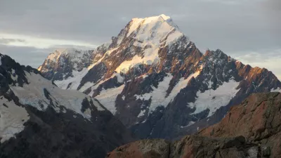 FILE - Aoraki, also known as Mount Cook, New Zealand's highest mountain, is shown at sunset, March 30, 2014, in Twizel, New Zealand. (AP Photo/Carey J. Williams, File)