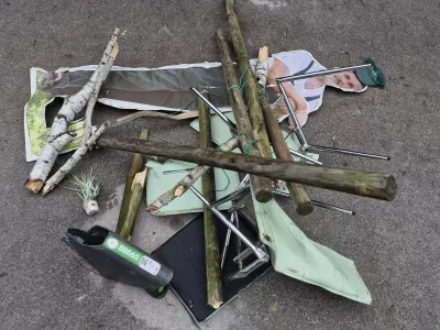 Stvari, ki so jih neznanci nastavili na železni&scaron;ke tireFoto: Slovenske železnice