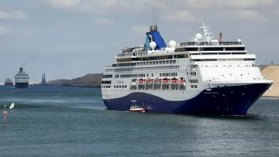 A Celestyal cruise ship passes through the Suez Canal, Egypt, November 25, 2025. REUTERS/Mohamed Abd El Ghany