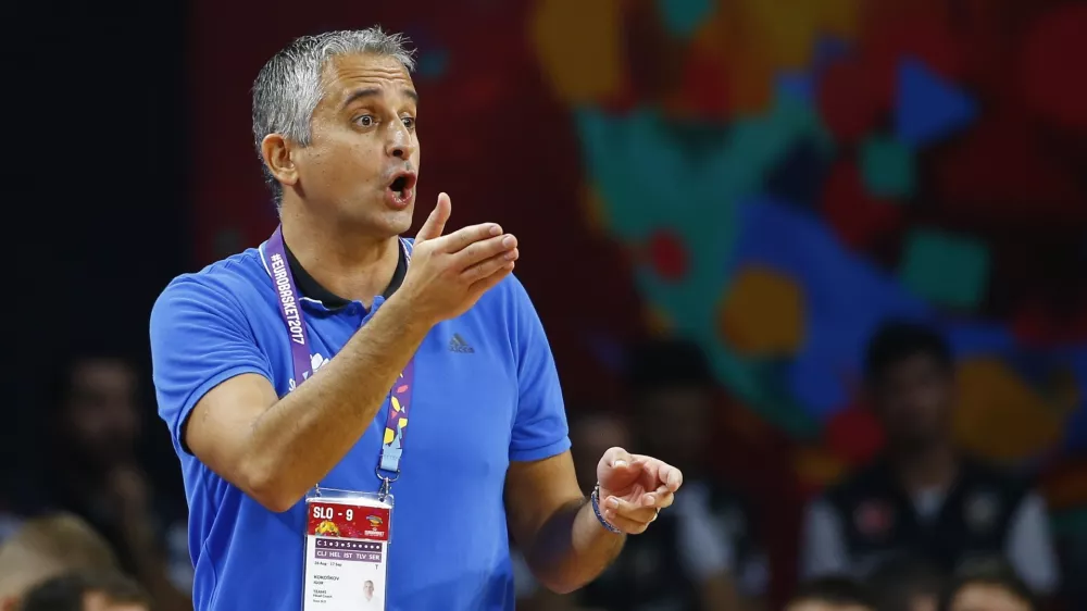 Basketball - Slovenia v Serbia - European Championships EuroBasket 2017 Final - Istanbul, Turkey - September 17, 2017 -  Coach Igor Kokoskov of Slovenia reacts. REUTERS/Murad Sezer