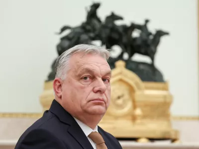 Hungarian Prime Minister Viktor Orban attends a meeting with Russian President Vladimir Putin in Moscow, Russia, November 28, 2025. Sputnik/Alexander Kazakov/Pool via REUTERS ATTENTION EDITORS - THIS IMAGE WAS PROVIDED BY A THIRD PARTY.