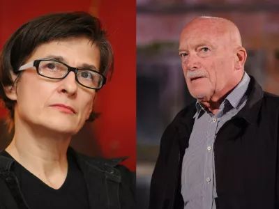 Plesalka in koreografinja Mateja Bučar ter industrijski oblikovalec Sa&scaron;a J. M&auml;chtig. Foto: sta