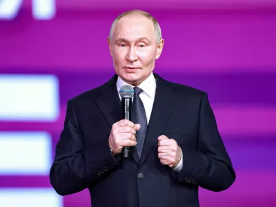 Russian President Vladimir Putin takes part in a ceremony for presenting the "WeAreTogether" International Award at Moscow's World Trade Centre in Moscow, Russia December 3, 2025. Sputnik/Alexander Scherbak/Pool via REUTERS ATTENTION EDITORS - THIS IMAGE WAS PROVIDED BY A THIRD PARTY.