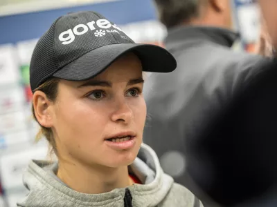 Nika Vodan11.11. 2024 Predstavitev mo&scaron;ke in ženske reprezentance v smučarskih skokih v pred začetkom nove sezone svetovnega pokalaFOTO: Nik Erik Neubauer