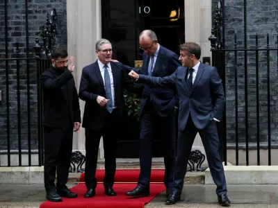British Prime Minister Keir Starmer, Ukrainian President Volodymyr Zelenskiy, French President Emmanuel Macron, and German Chancellor Friedrich Merz meet at 10 Downing Street, in London, Britain, December 8, 2025. REUTERS/Isabel Infantes   TPX IMAGES OF THE DAY / Foto: Isabel Infantes