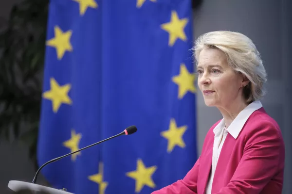 Belgija, Bruselj.Predsednica evropske komisije Ursula von der Leyen.