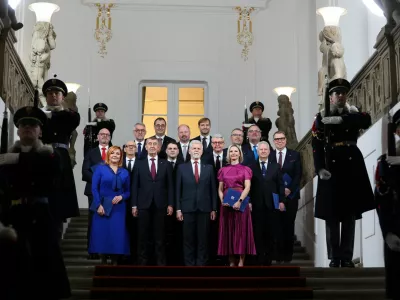 Czech President Petr Pavel and Prime Minister Andrej Babis pose for a group photo with newly appointed members of the Czech government after the cabinet's inauguration at Prague Castle in Prague, Czech Republic, December 15, 2025. REUTERS/Eva Korinkova